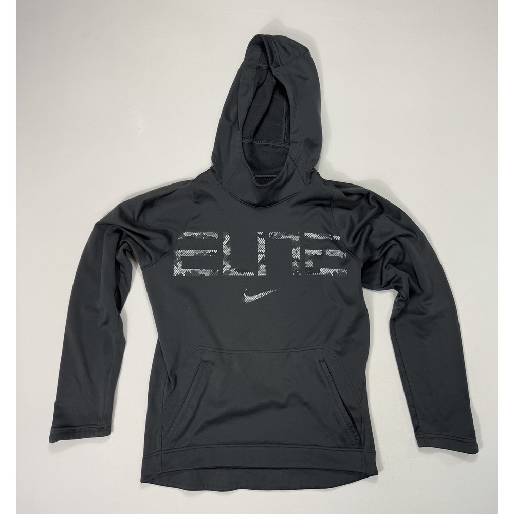 Nike Elite Hoodie Mens Small Grey Dri-Fit Pullover 776097-060 Workout Gym Sport